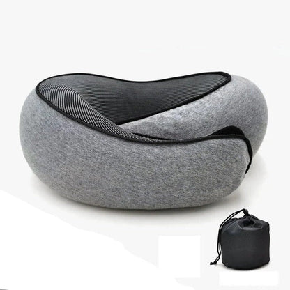 Curved Travel Neck Pillow with Memory Foam in Snail Design