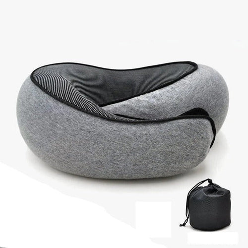 Curved Travel Neck Pillow with Memory Foam in Snail Design