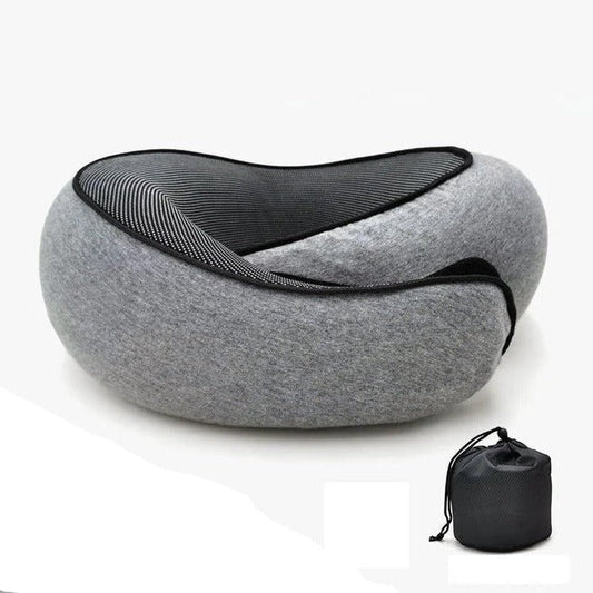 Curved Travel Neck Pillow with Memory Foam in Snail Design
