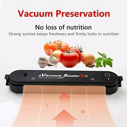SmartSeal Vacuum Sealer | 90W, 60 kPa & Compact Design | Keep Food Fresh Longer, Prevent Freezer Burn
