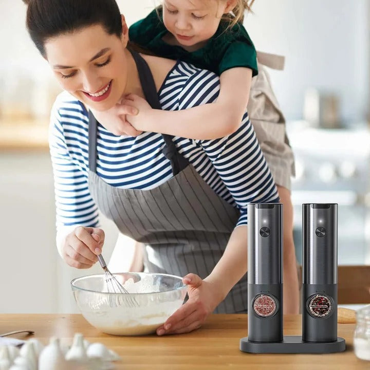 Rechargeable Electric Salt and Pepper Grinder – Stylish Design