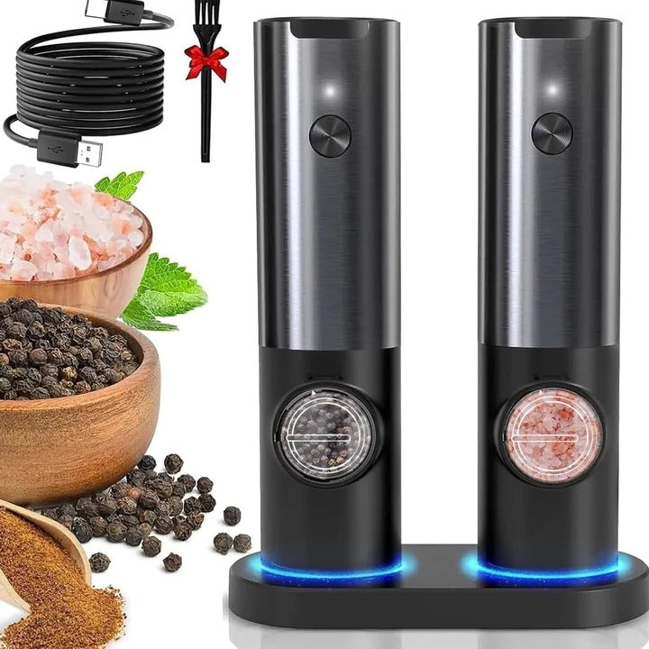 Rechargeable Electric Salt and Pepper Grinder – Stylish Design