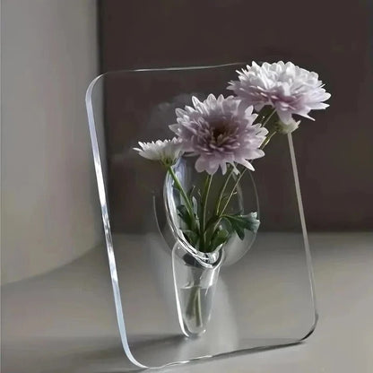 Contemporary Acrylic Flower Vase with Picture Frame Design
