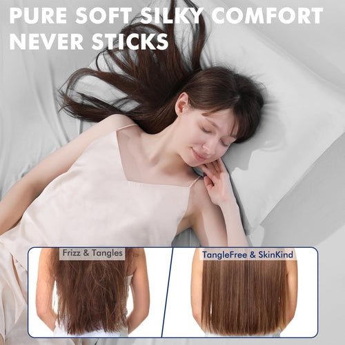 Dual-Sided Cooling Pillowcase - Lightweight, Breathable, Silver Ion - Gray