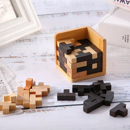 3D Wooden Brain Teaser Puzzle for Mind Challenges