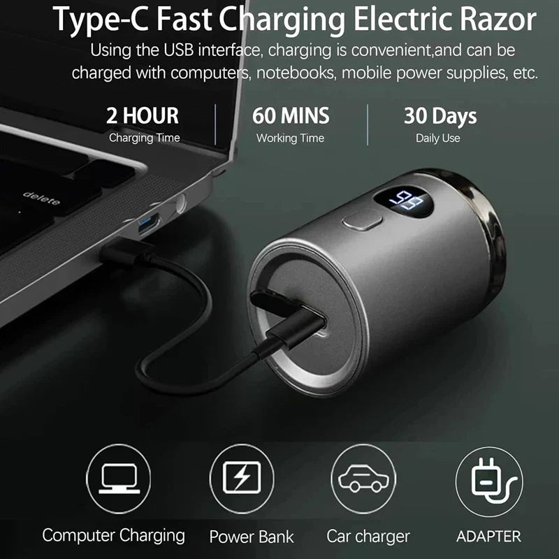 Compact Electric Shaver for Smooth Skin on the Go