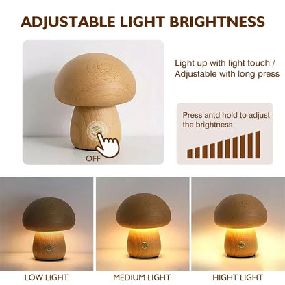 Serene Glow Wooden Night Lamp