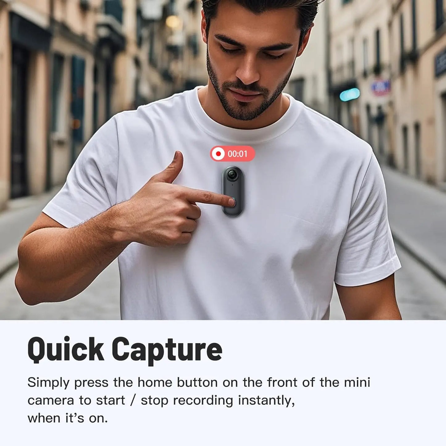 Compact HD Body Camera for Discreet Recording - SnapGuard Mini Cam