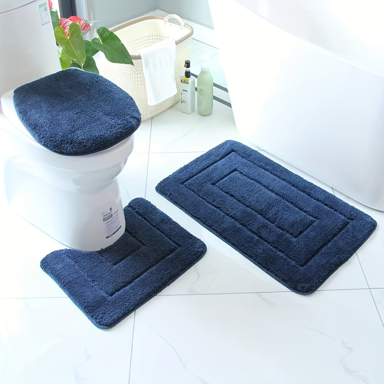 Non-Slip Bathroom Mat Set – Quick Drying and Machine Washable