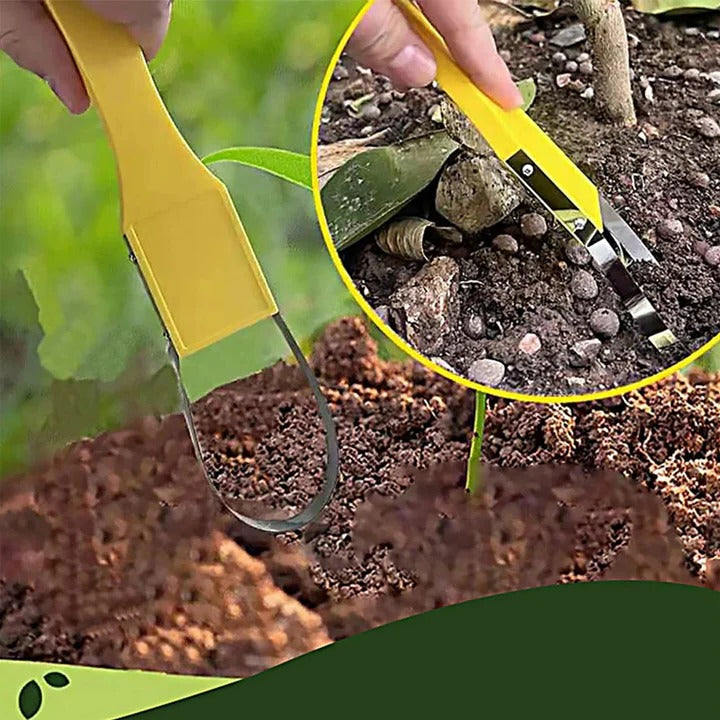 Portable Weeder Tool Featuring Iron Loop Grip