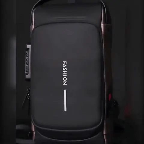Water-Resistant Sling Bag with USB Charging, Hidden Zippers, and Lock