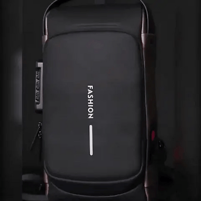 Water-Resistant Sling Bag with USB Charging, Hidden Zippers, and Lock