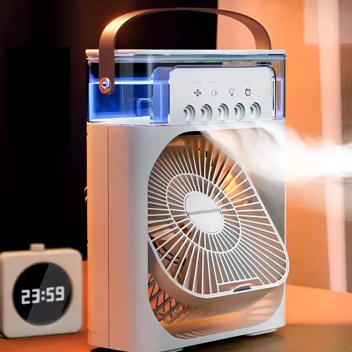 Portable 3-in-1 Air Cooler and Humidifier with Adjustable Fan Speeds