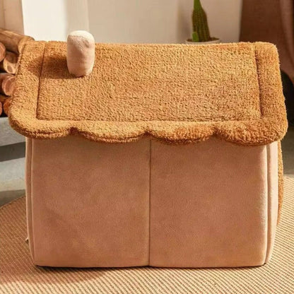 Cozy Indoor Cat Shelter Featuring Soft Cushion