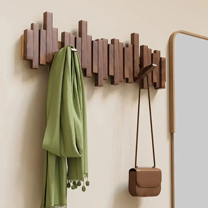 Wooden Piano Wall Coat Rack – Stylish and Functional Entryway Organizer