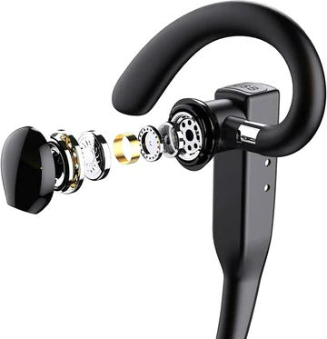 Dual Microphone Wireless Bluetooth 5.1 Headset with Noise Cancellation