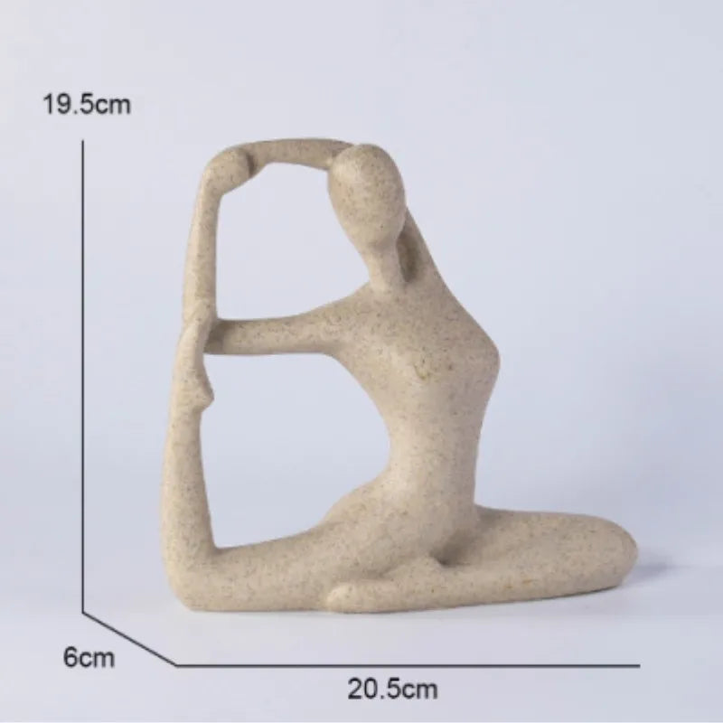 Yoga Woman Figurine – Contemporary Resin Home Decor