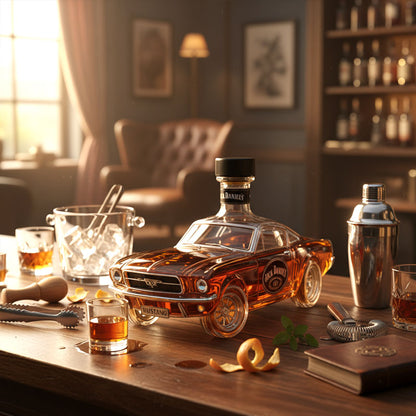 Whiskey Decanter in Mustang Car Shape for Home Bar Use