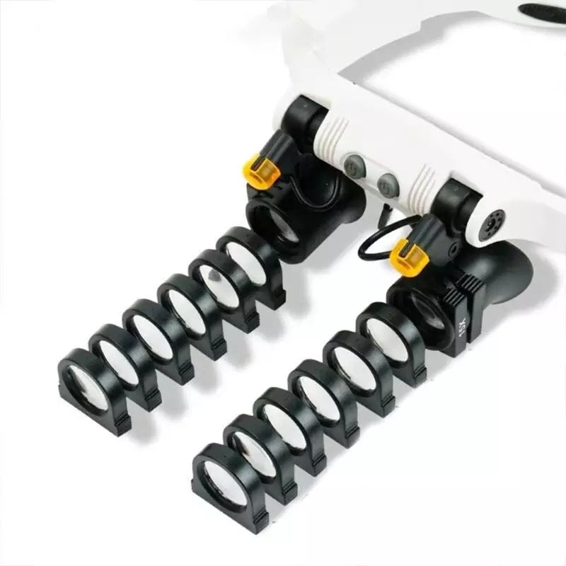 Jewelry Headband Magnifier with 8 Lenses and LED Light