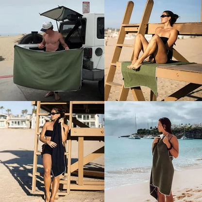 Quick-Dry Beach Towel with Magnetic Closure