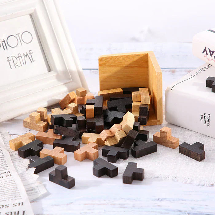 3D Wooden Brain Teaser Puzzle for Mind Challenges