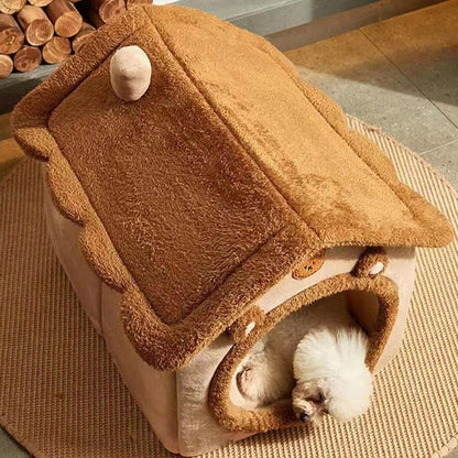 Cozy Indoor Cat Shelter Featuring Soft Cushion