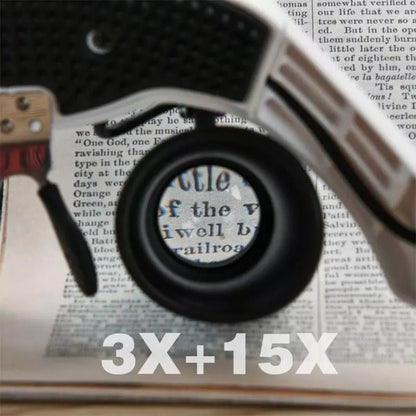 Jewelry Headband Magnifier with 8 Lenses and LED Light