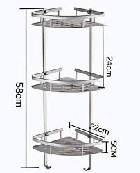 Space-Saving Aluminum Corner Shelf for Bathrooms