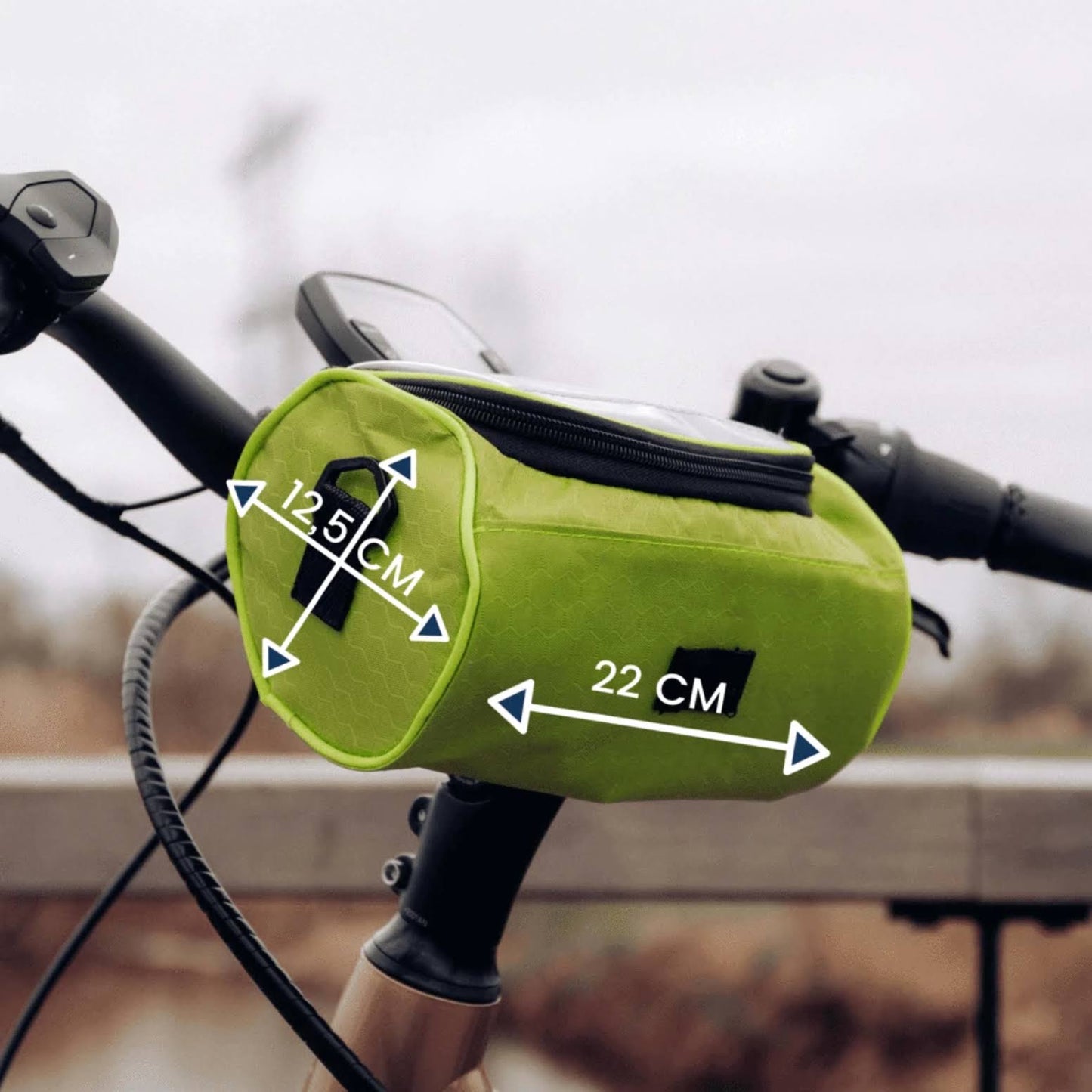 Waterproof Bike Bag with Phone Display – Adjustable Handlebar Pouch