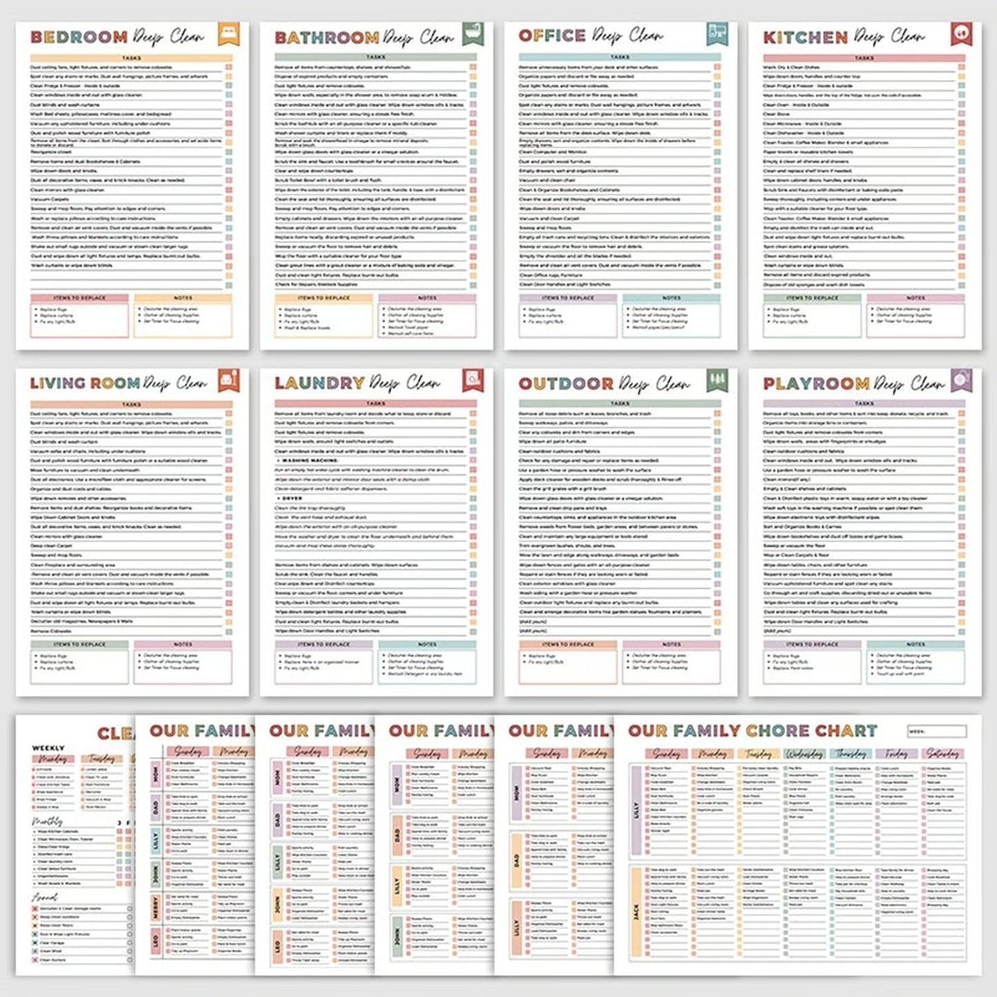 Home Harmony Planner | Daily, Weekly & Deep Cleaning Checklists