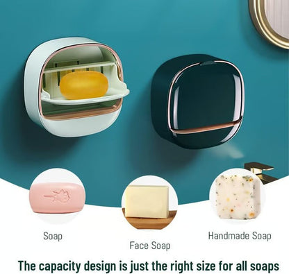 Wall-Mounted Soap Dispenser with Ventilation & Lid | Adhesive, Waterproof & Dustproof