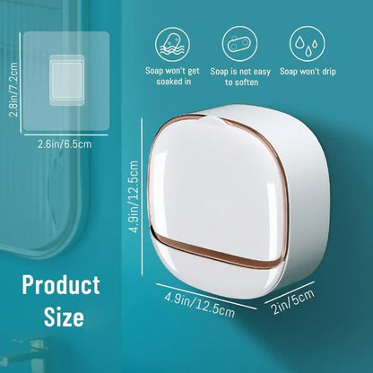 Wall-Mounted Soap Dispenser with Ventilation & Lid | Adhesive, Waterproof & Dustproof