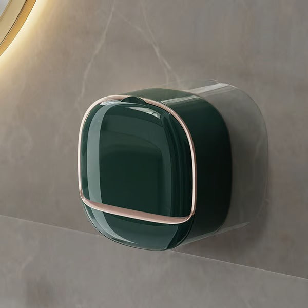 Wall-Mounted Soap Dispenser with Ventilation & Lid | Adhesive, Waterproof & Dustproof