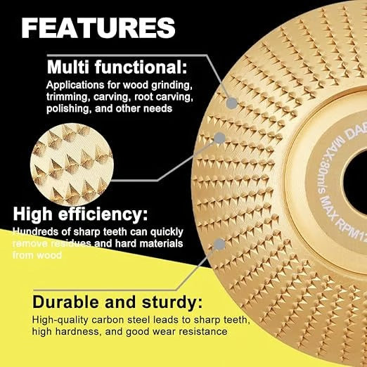 Precision Wood Cutting Disc Set for Angle Grinders | Ideal for Shaping, Carving & Sanding | Durable 3-in-1 Woodworking Tools