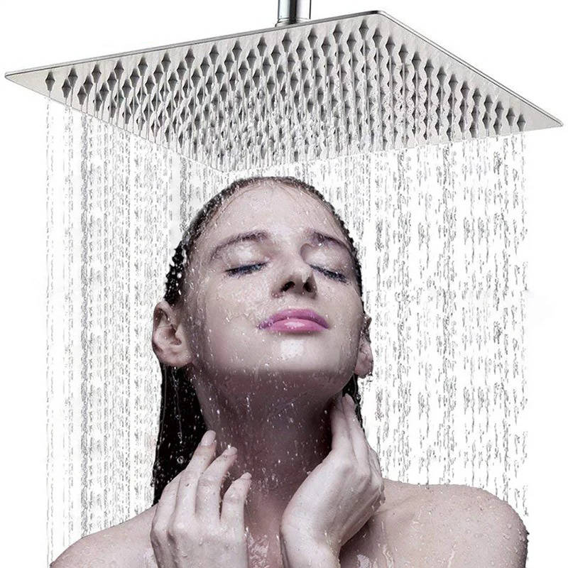 16-Inch Ceiling Shower Head with Filtered Rainfall Design, Ultra Thin
