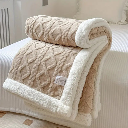 Ultra Soft Plush Throw Blanket for Sofa and Bed - Sherpa Fleece