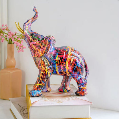 Vibrant Urban Elephant Art Sculpture