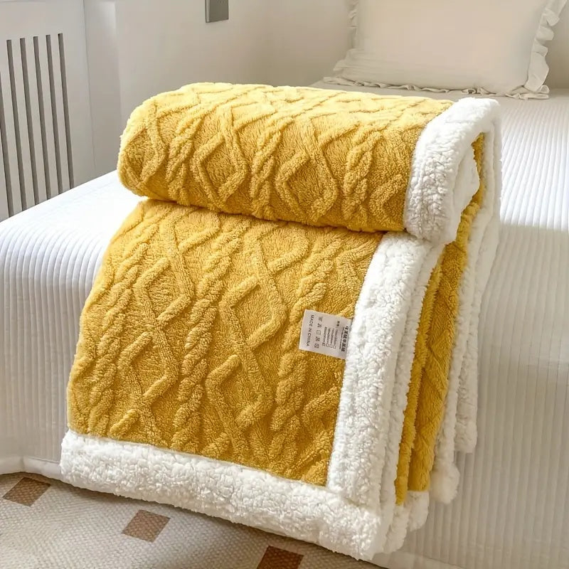 Ultra Soft Plush Throw Blanket for Sofa and Bed - Sherpa Fleece