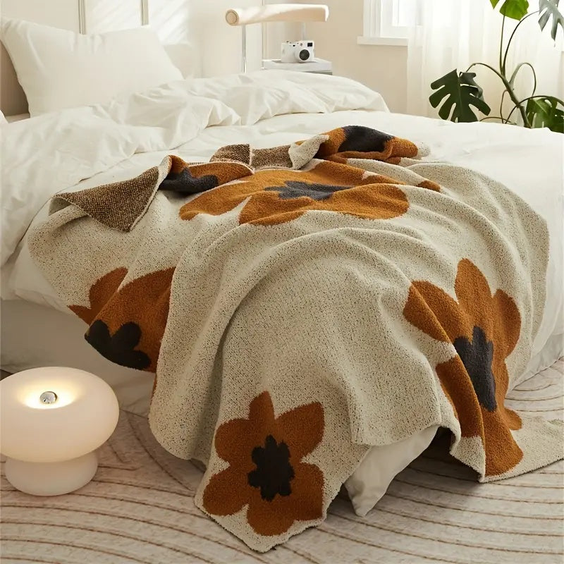 Floral Comfort Blanket | Cozy Knitted Home Accessory