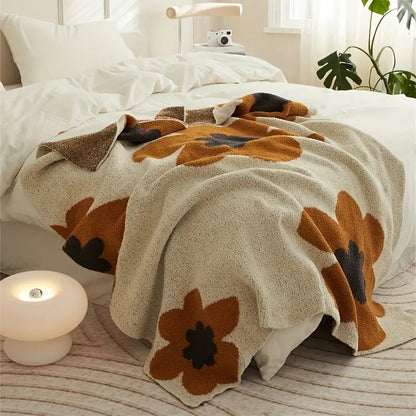 Floral Comfort Blanket | Cozy Knitted Home Accessory