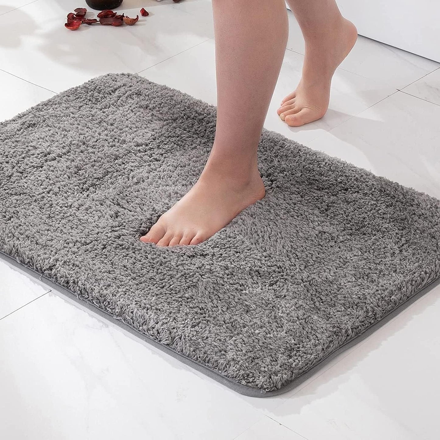 Non-Slip Bath Mat Fast Drying Microfiber 50 x 80 cm Luxury Comfort Safety