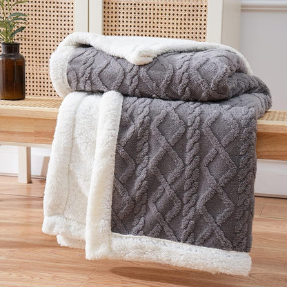 Ultra Soft Plush Throw Blanket for Sofa and Bed - Sherpa Fleece