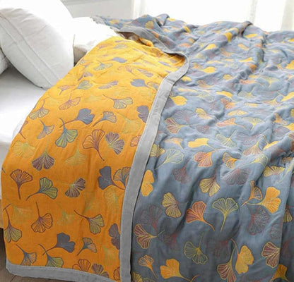Reversible Throw Blanket for Cozy Home Decor with Nature Motif