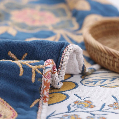 Chic Floral Cozy Throw | 100% Cotton Decorative Blanket