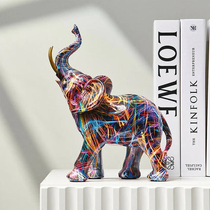Vibrant Urban Elephant Art Sculpture
