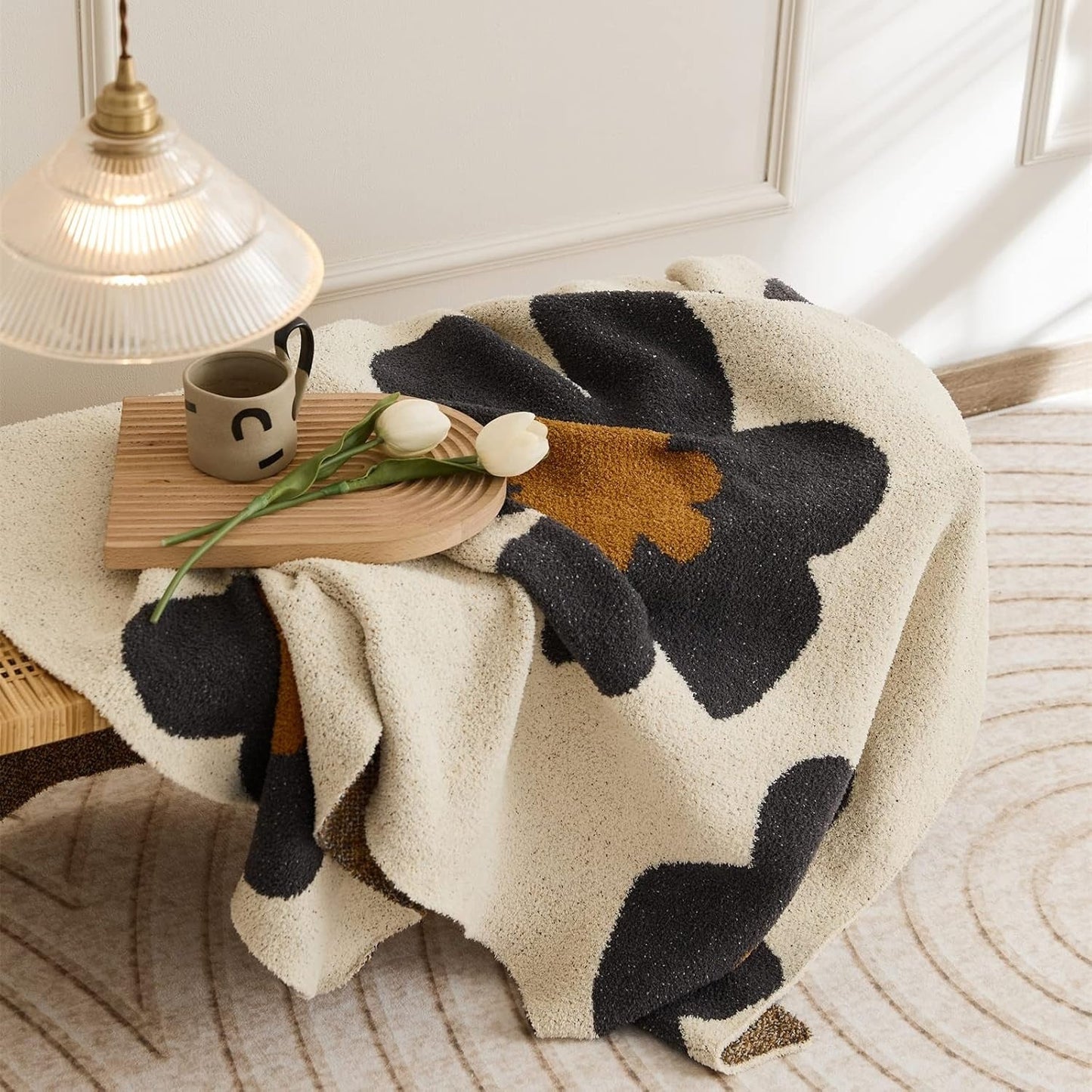 Floral Comfort Blanket | Cozy Knitted Home Accessory