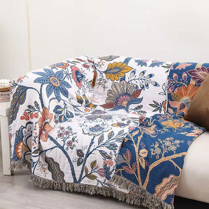 Chic Floral Cozy Throw | 100% Cotton Decorative Blanket