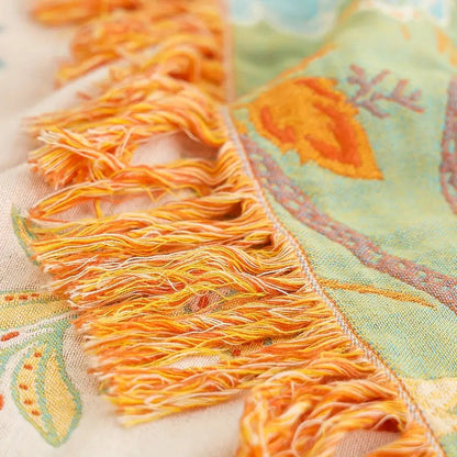 Charming Cotton Floral Throw | Cozy Bohemian Blanket