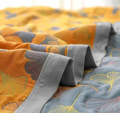 Reversible Throw Blanket for Cozy Home Decor with Nature Motif