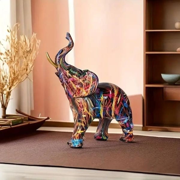Vibrant Urban Elephant Art Sculpture
